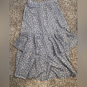 Women’s Wishlist Floral Blue Midi Skirt Size Small NWOT